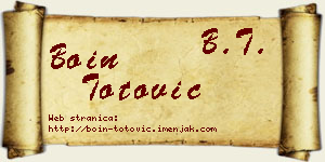Boin Totović vizit kartica